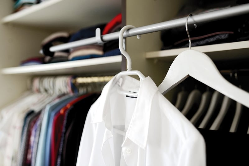 Thrifted clothing on rack
